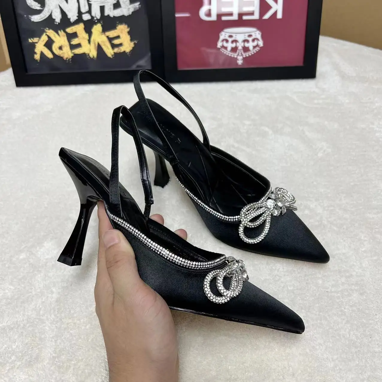 2024 New Style Temperament Diamond Bow-tie Shoes For Lady - Buy Bow-tie ...