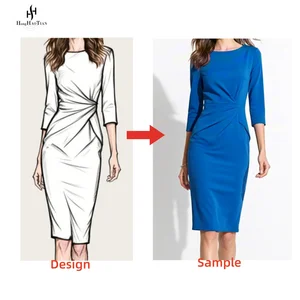 ODM Manufacturer's Women's Cotton Dress Custom High Quality Print Summer Casual Midi Length Dress Featuring Your Design Brand