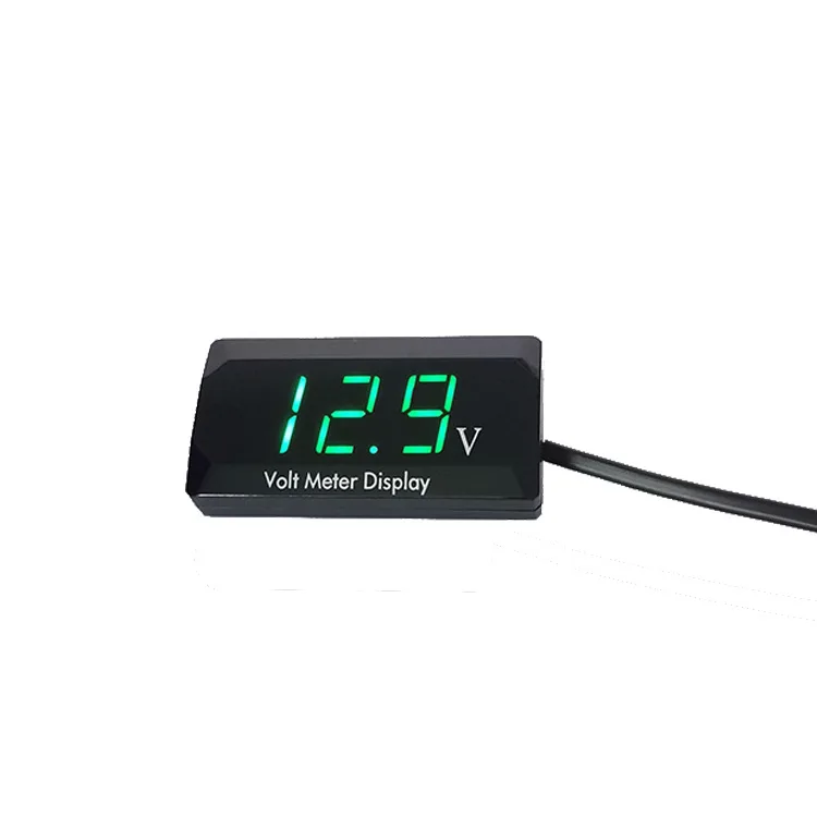 LED Motorcycle Waterproof Voltmeter Gauge Digital Display Voltmeter Panel Voltage Meter 12V Voltmeter for Motorbikes