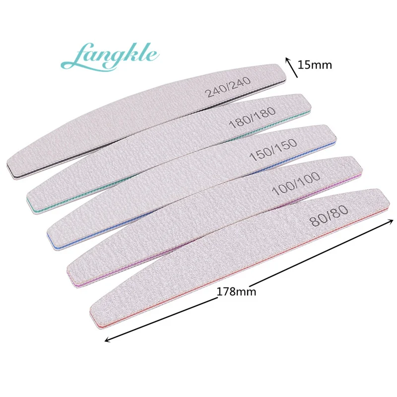 Wholesale Korean Nail Files Half Moon 100/180 Custom Nail Files Double ...