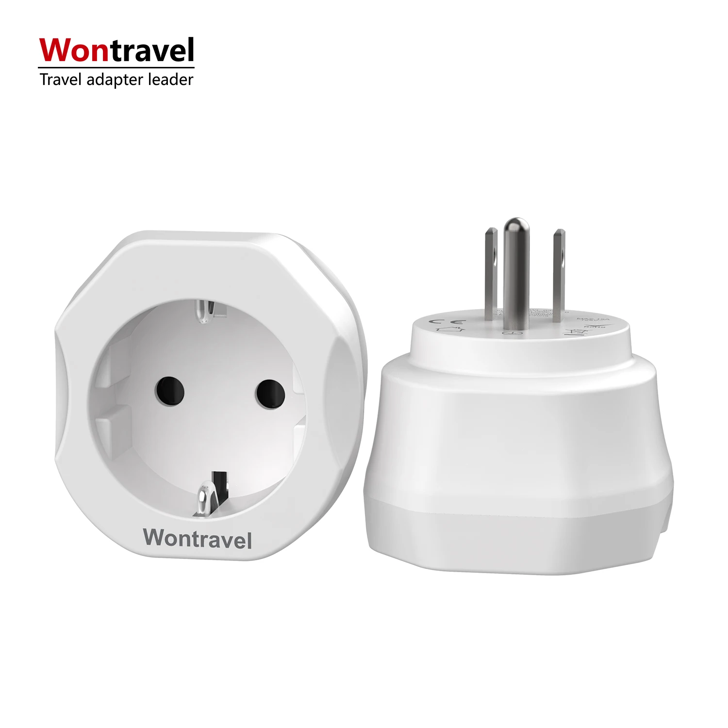 For New Design EU to USA Plug 10A Fire Retardant Travel Adapter Universal Power Socket Wall Outlet