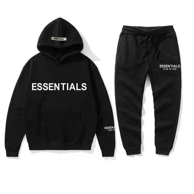 Custom Unisex Essentials Tracksuit Pullover Hoodie Sweatshirt Jogger ...