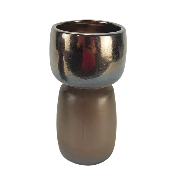 New Arrival Custom Multicolored Ceramic Tabletop Vase Goblet Shaped Sandy Touch With Groove Engraving Design for Home Decoration
