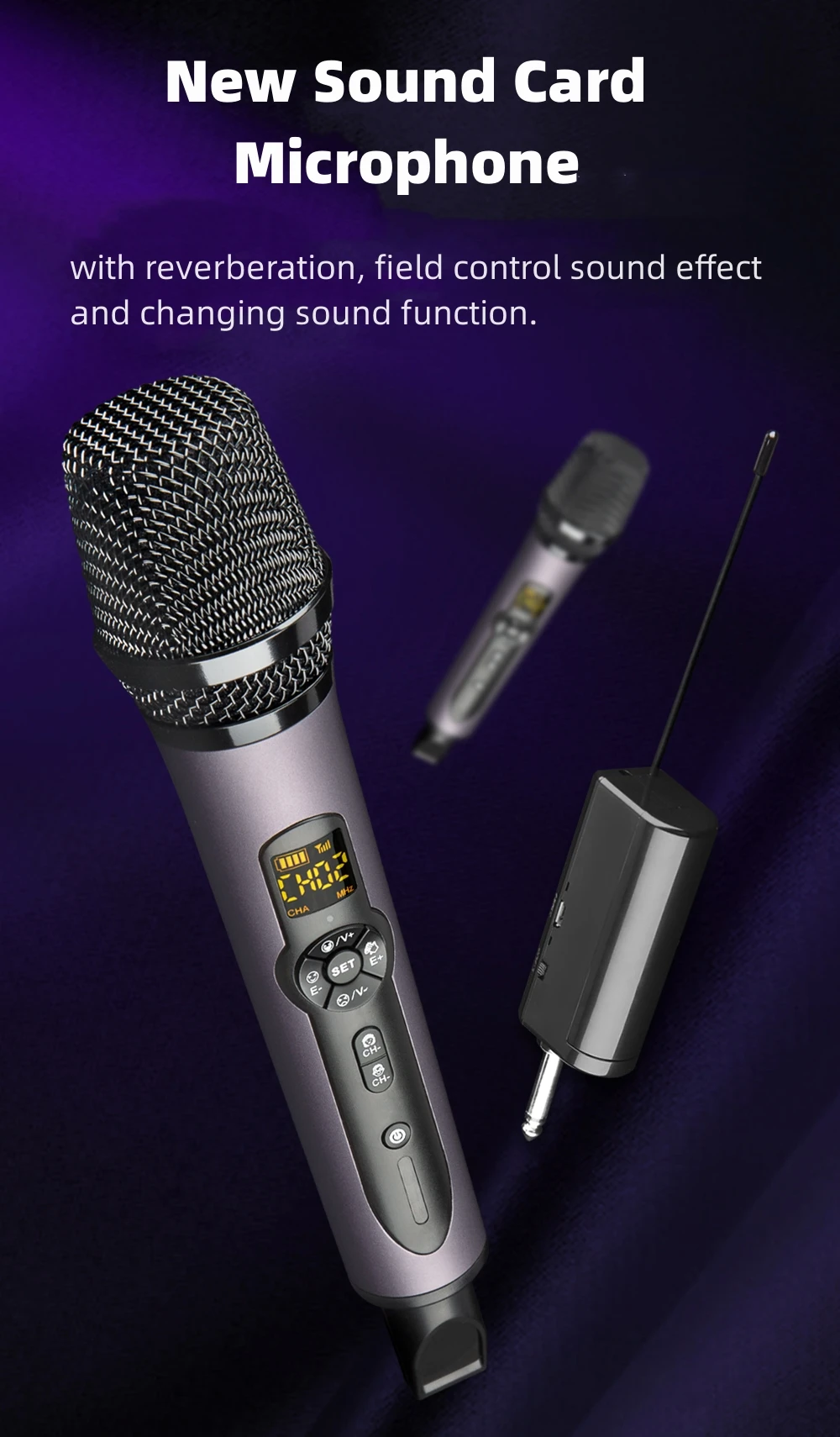 Uhf Wireless Microphone Rechargeable Wireless Dynamic Handheld Karaoke
