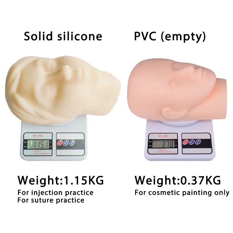Мягкая силиконовая женская голова манекена для лица с костным швом для тренировки ботокса и филлеров