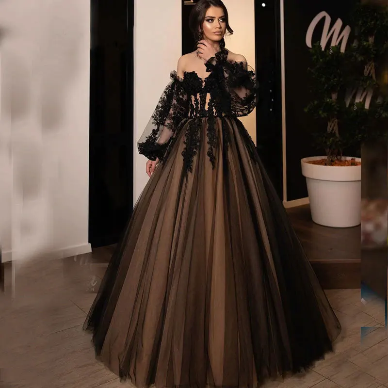 black lace top bridesmaid dress S0559R New Bubble Tube Temperament Long Evening Yasmine Mini Dress | #chelsea-flutter-sleeve-satin-maxi-dress-28602804 Available in black Color:Broze/Black