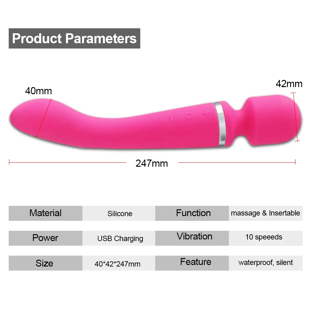 Vibrateur Puissant 20 Vitesses Pour Femmes - Stimulation G-spot, Clitoris Et Tétons, En Silicone, Alimenté Par Piles