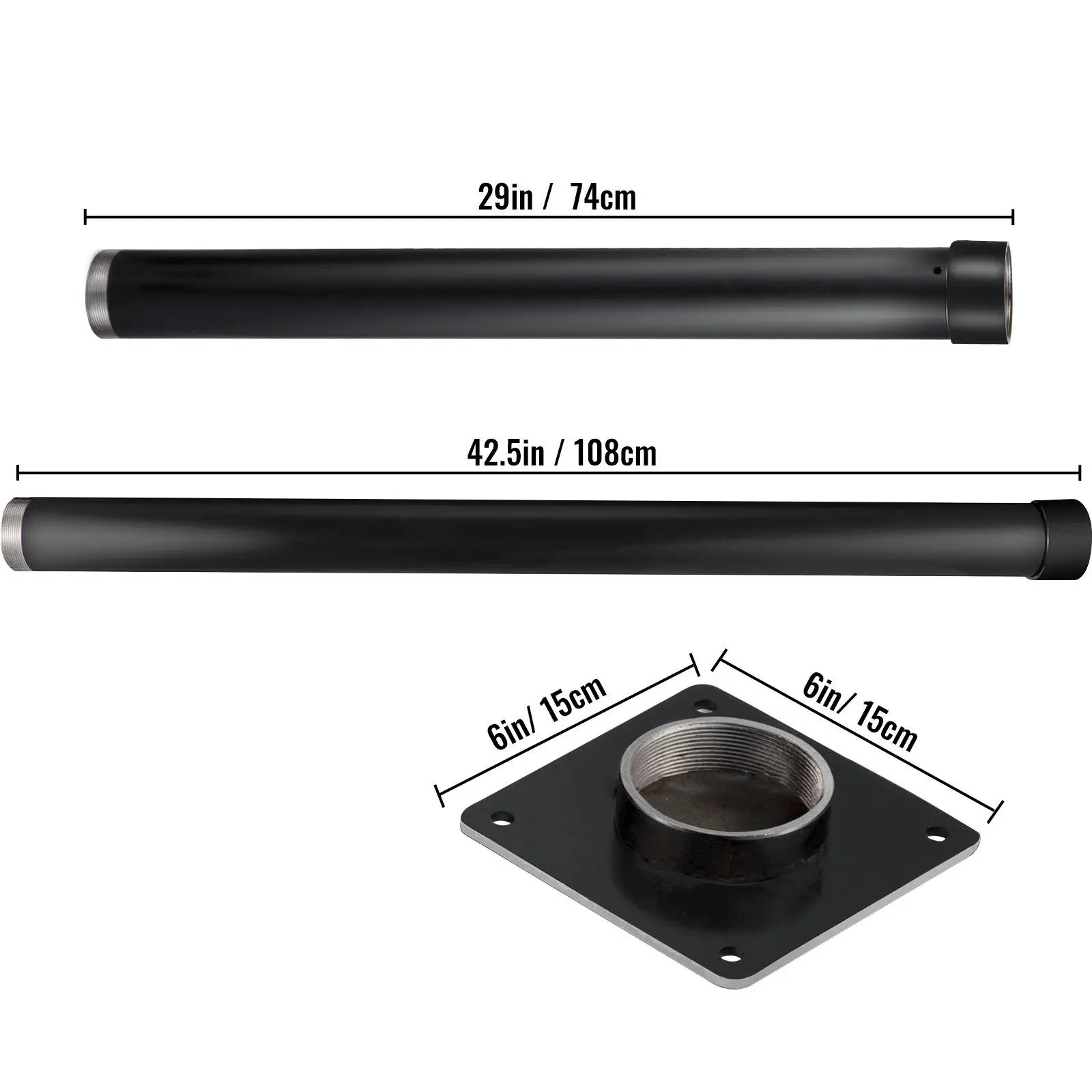 Jhmech Oem Upgraded Powder Coated Metal Canopy Sail Shade Post Pole