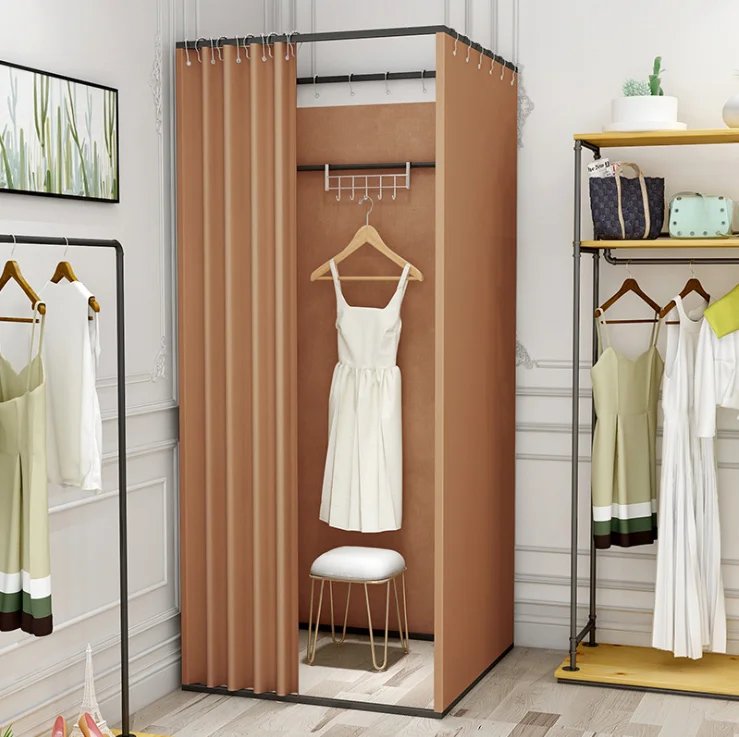 Retail Portable Fitting Room Changing Room Curtain For Clothing Shop ...