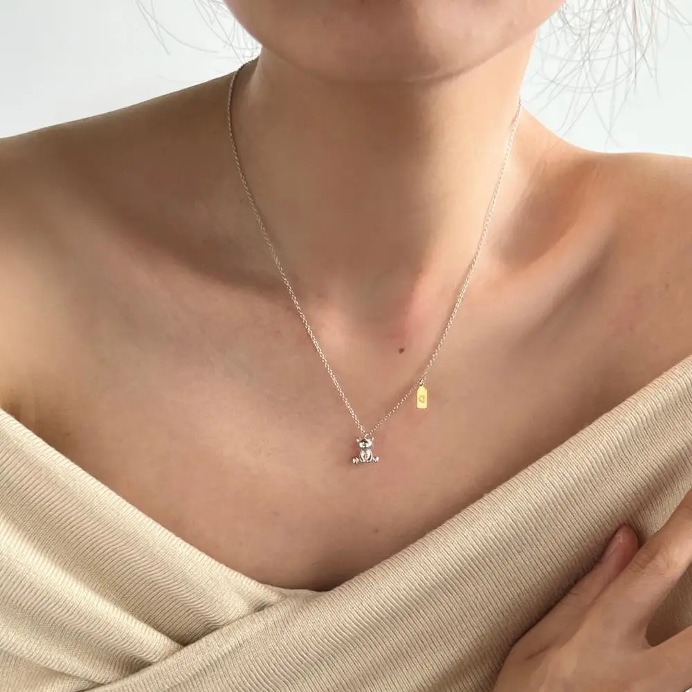 KAKODIY Fashion Luxury Fashion 925 Sterling Silver Jewelry 18K Gold Plated Pendant Bear Necklace detail 9