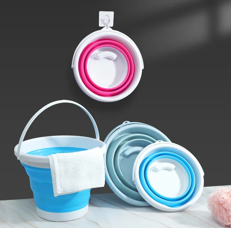 BPA-Free Multifunctional Outdoor Picnic Beach Folding Vegetable Washing Bucket Beach Toy Bucket