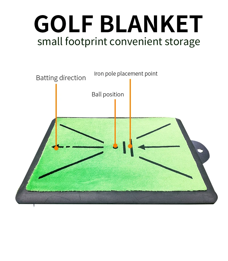 Indoor Practice Mat Replaceable Rubber Base Golf Swing Mat 30x48cm