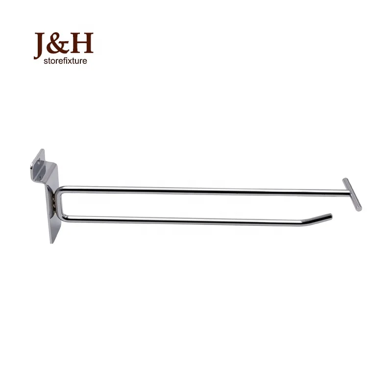 Fixture Displays 6 Inches Slatwall Scanner Hook Euro Hook with Price Tag Metal Plastic Tag Price Tag MDF Board Slatwall Hooks