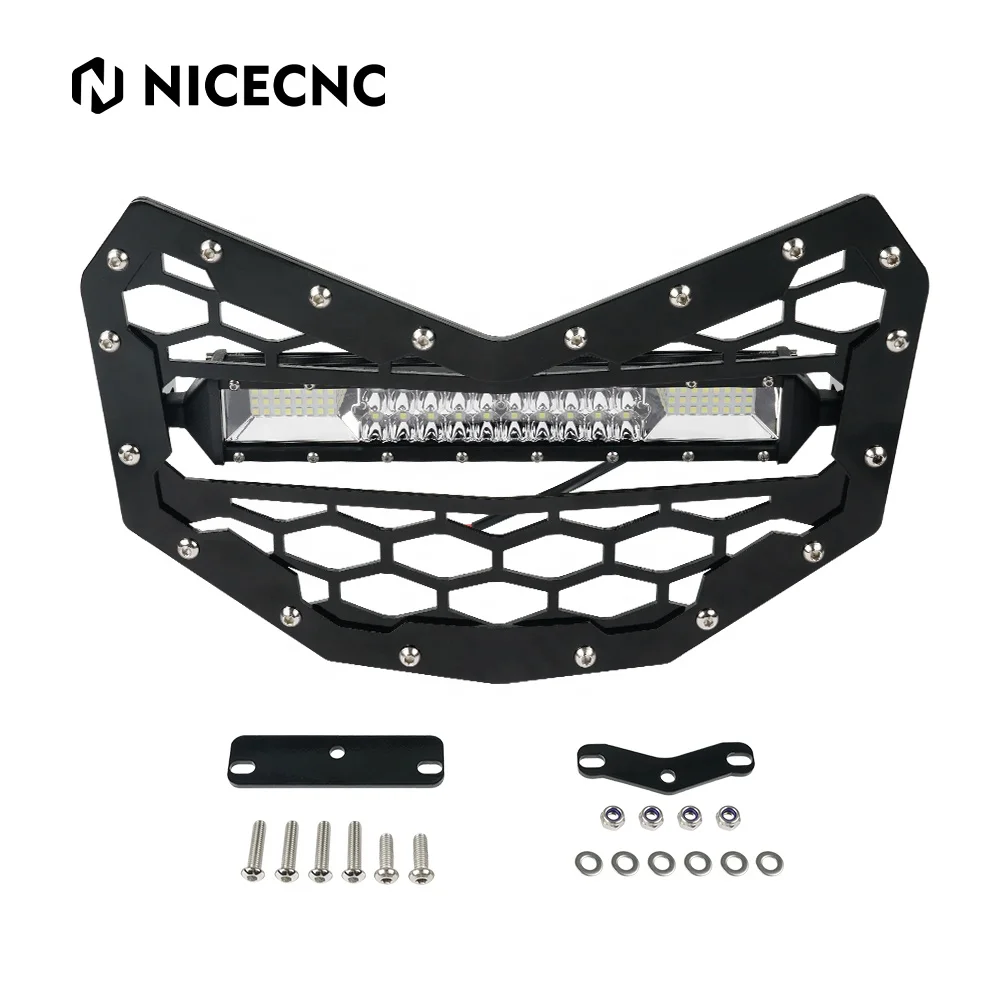 Parts & Accessories Front Bumper Mesh grill Grille bar with LED Light