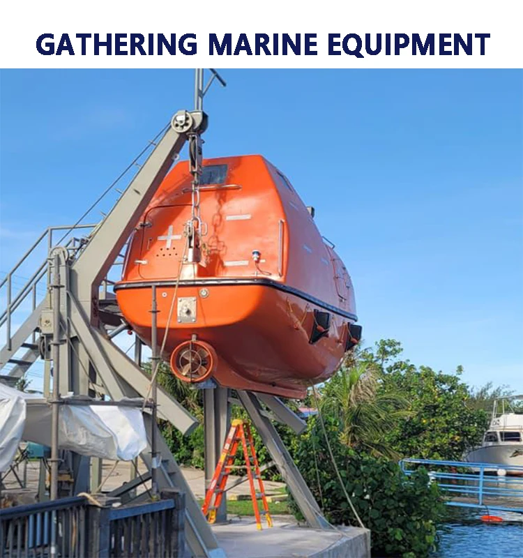 Solas Totally Enclosed Fire Resistant Type Life Boat with Davit