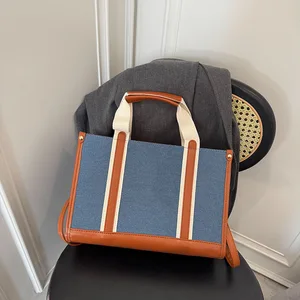 Texture Canvas Small square Bag New Fashionable Denim Crossbody Bag Mini Minimalist Tote Bag