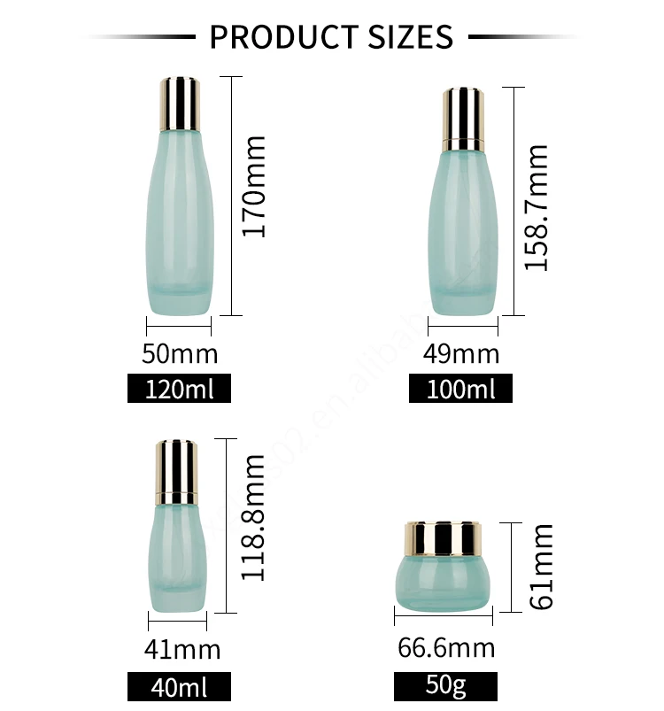 40ml 100ml 120ml Recyclable skincare glass bottles cosmetic packaging containers details