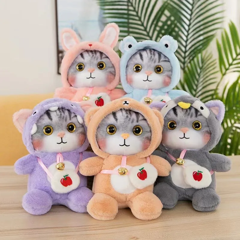 Animal Transfiguration Cat Plush Toy Doll Backpack Bag Rabbit Fur Doll Cartoon Animal Long Fur