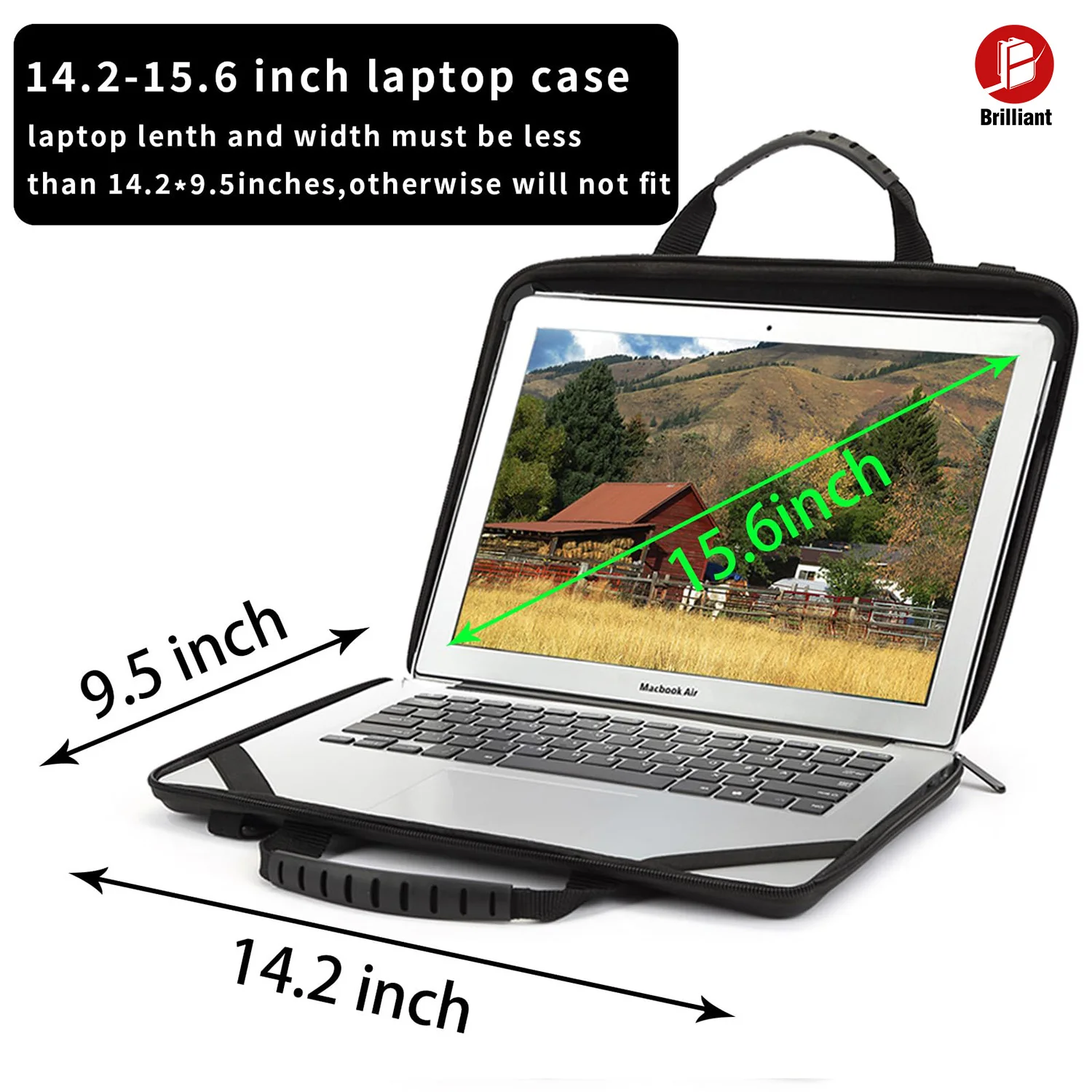 15.6 Inch Hard Shell Laptop Shoulder Bag for Men Women Shockproof Protective EVa Laptop Sleeve Case for MacBook Air