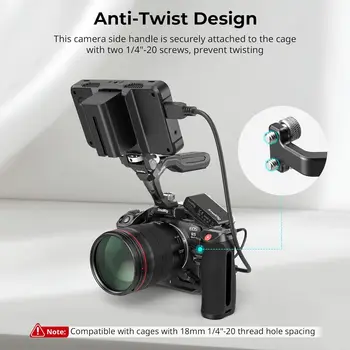 For SmallRig for Sony A7 III/FX3/A6600 for Canon R5II/R5C FUJIFILM X-H2S/X-T5 Compatible Threaded Side Handle Photo Studio detail image