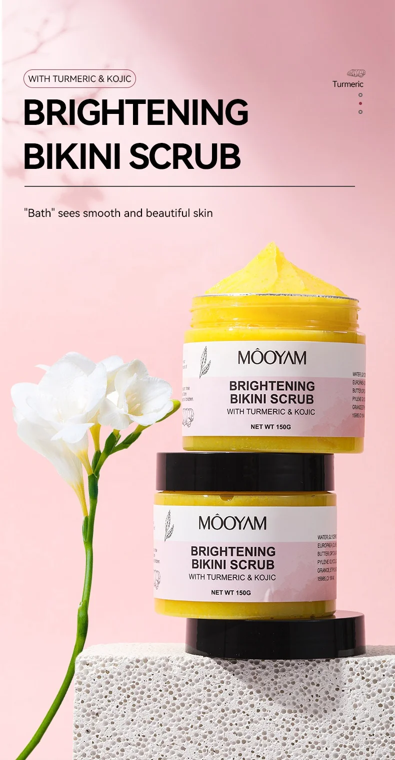 Kojic Acid Turmeric Bikini Body Scrub Remove Dark Spots Bikini Area