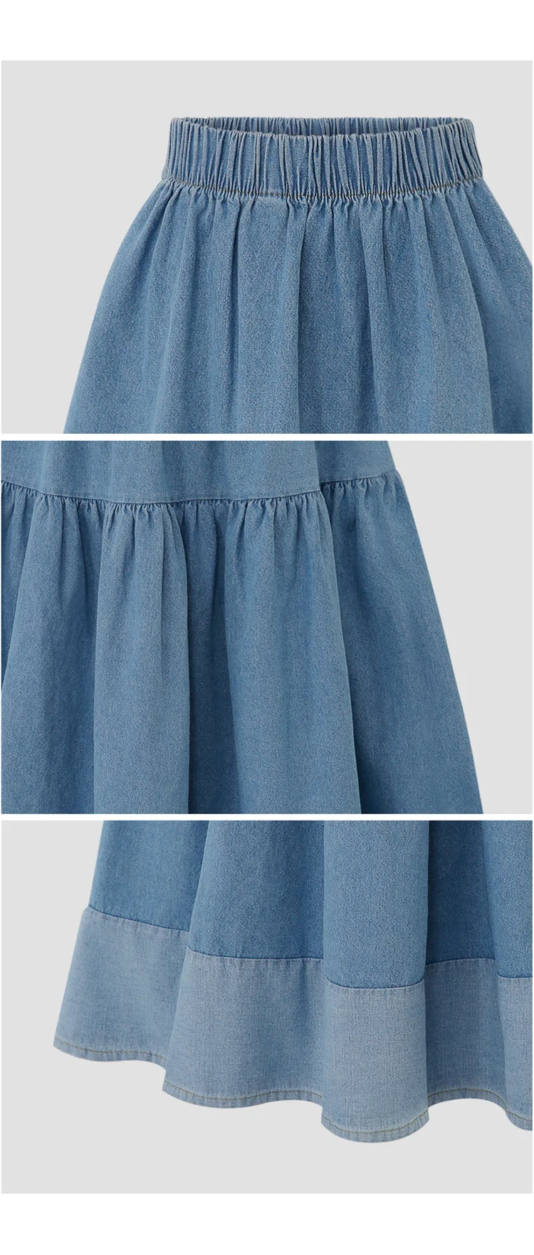 Midi Length Skirt Patchwork Elastic Ladies Skirts Elegant Casual Hot ...