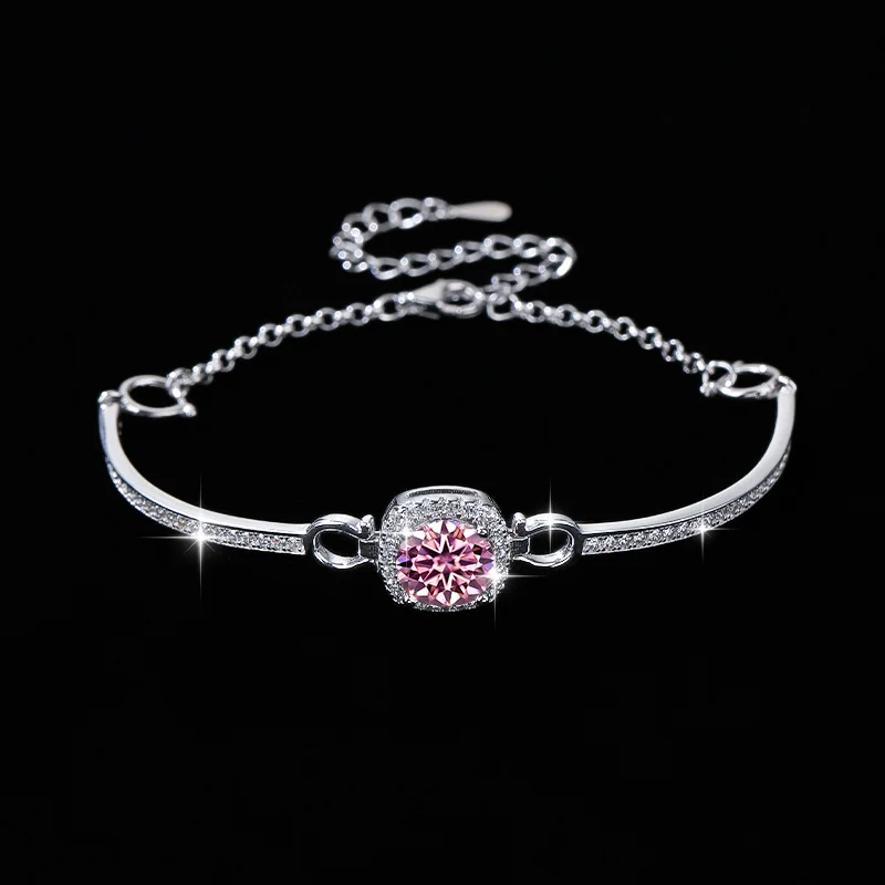 S925 Sterling Silver VVS D Color GRA 2 CT Moissanite Bracelet Bangle for Women - Picture 12 of 12