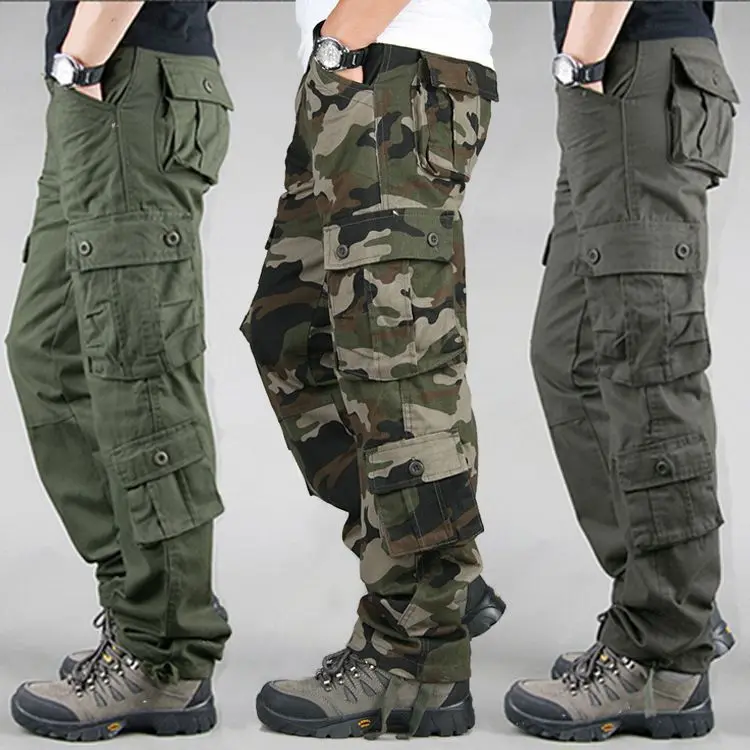 Outdoor Cargo Pants Men Trousers Leisure Multi Pockets Work Pants Plus