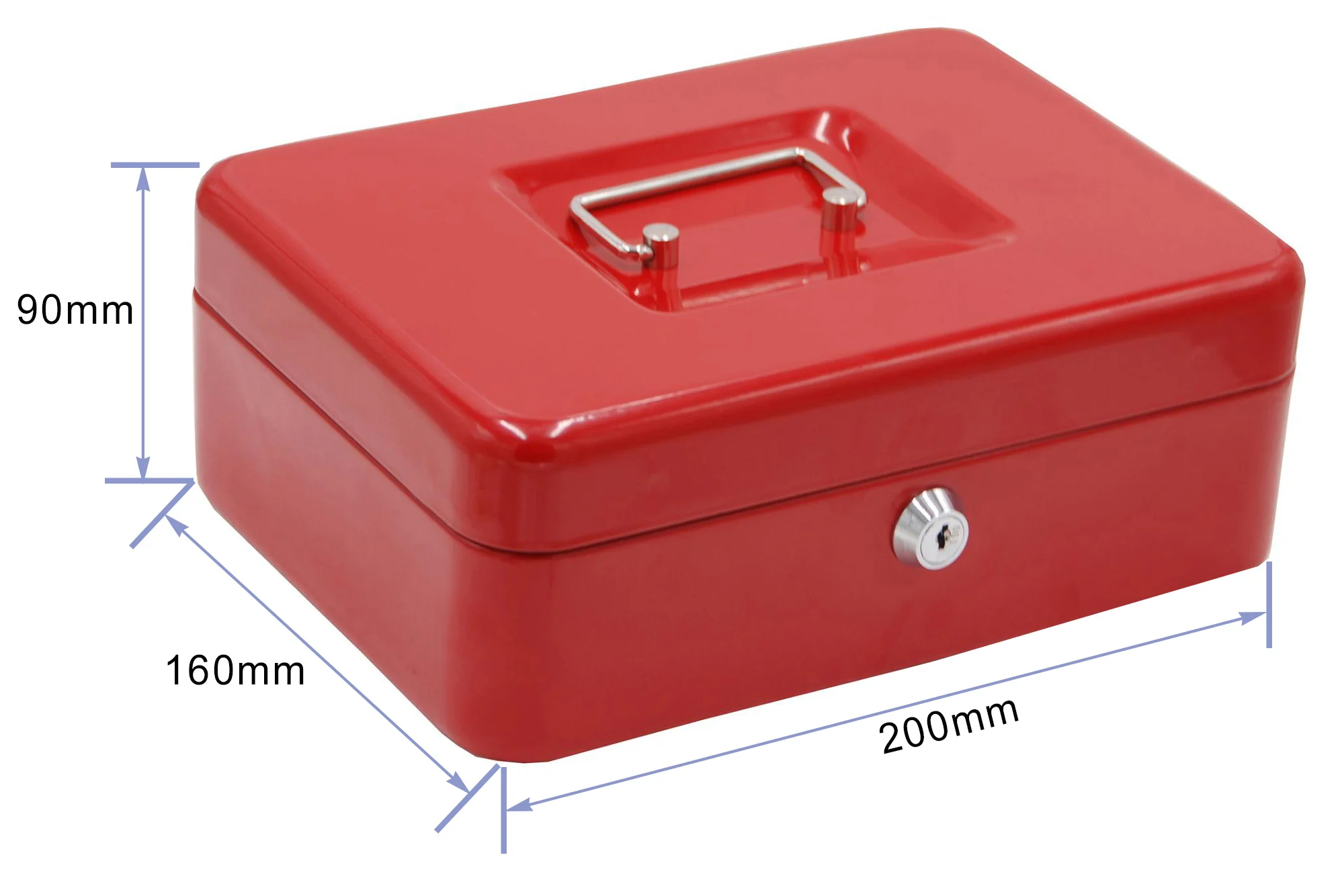 Metal Small Cash Lock Box With Key Cheap Portable Cash Box Money Saver