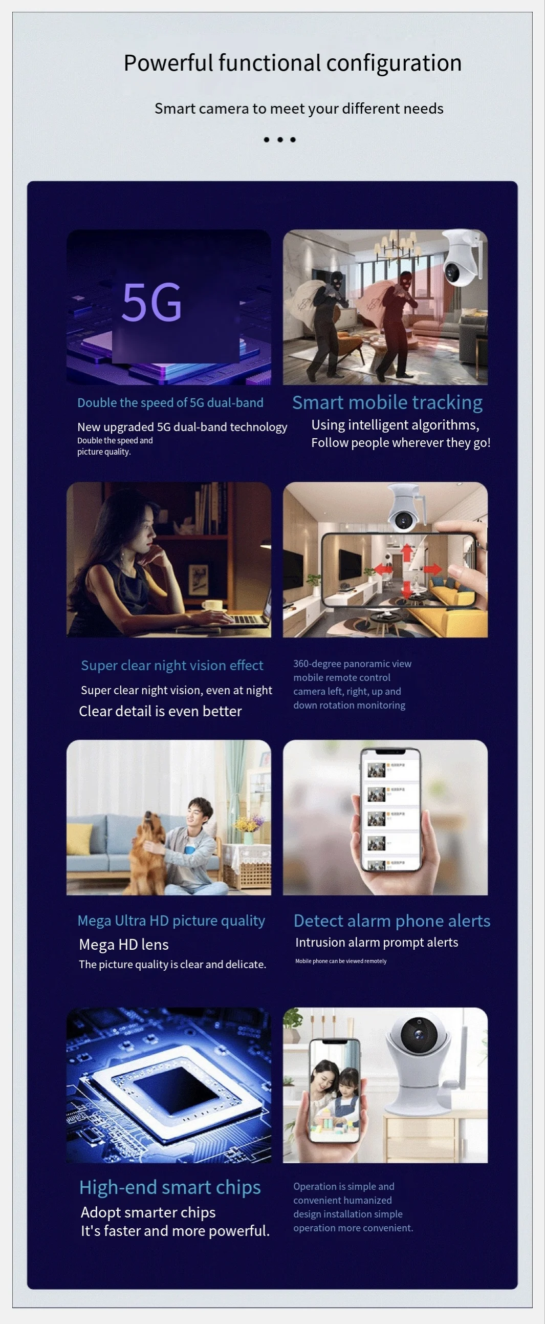 Home Security 2MP 360 Degree Camera Rotatable Lens Ip Camera White H.265 Tapo 2k (3mp) Indoor Wifi Surveillance Camera 3 CMOS