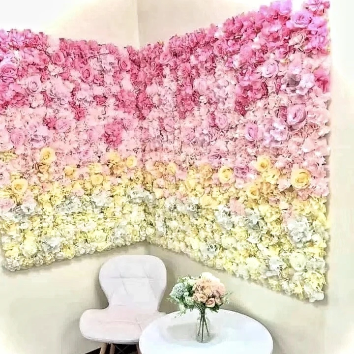 Artificial Rose Backdrop Simulation Flower Wall Panel for Wedding Party Background Floral Decor
