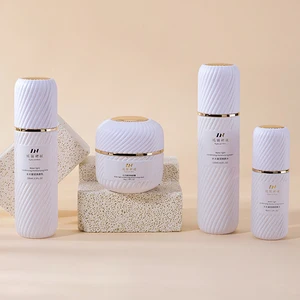 Custom Luxury 1OZ 30ml 100ml 120ml Frosted White Cosmetic Glass Bottle for Face Cream and Eye Drops for Skin Care Set Packaging