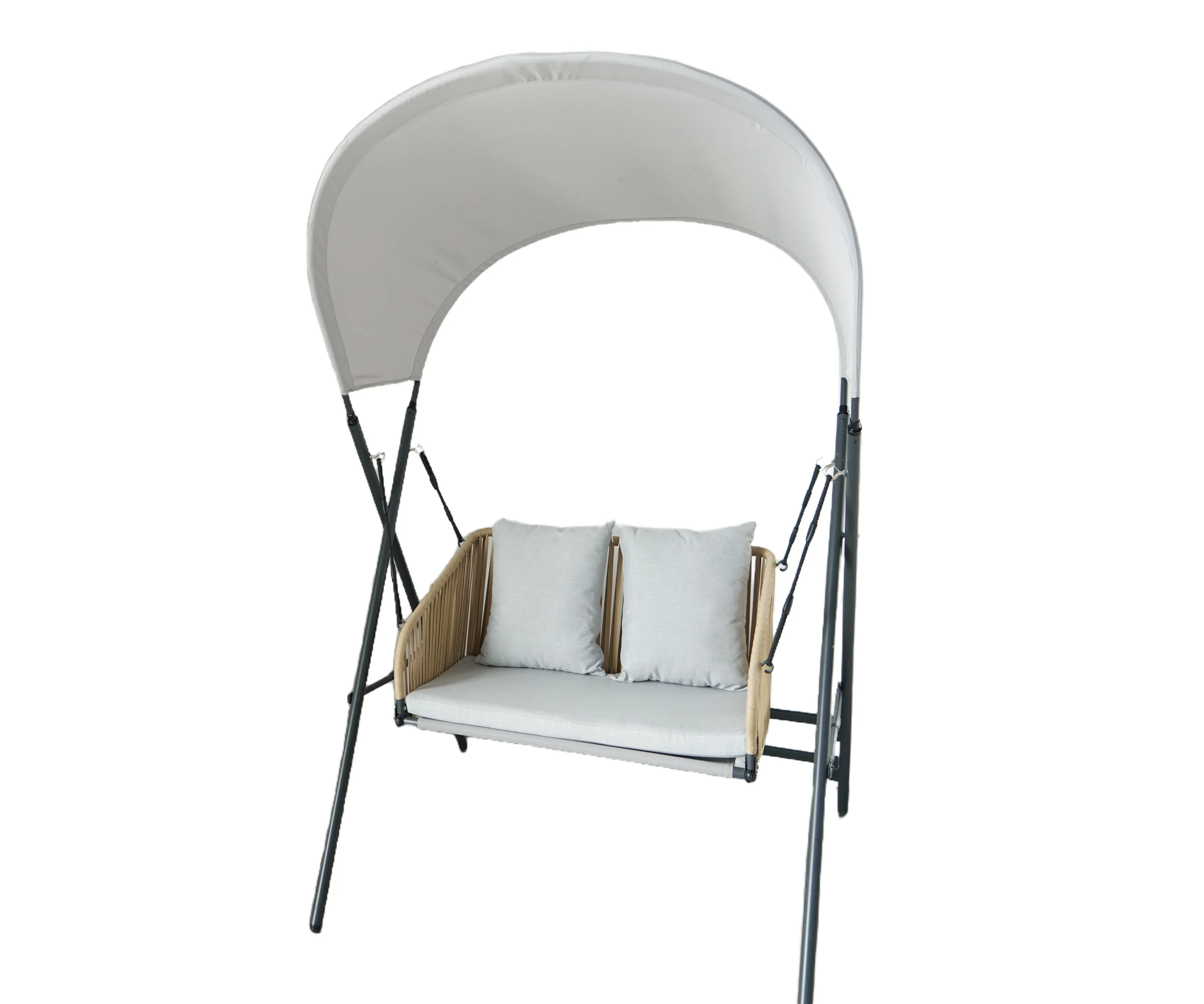 Yinzhou Living Yard Outdoor Double Swing Chair Free Standing Patio Lounge