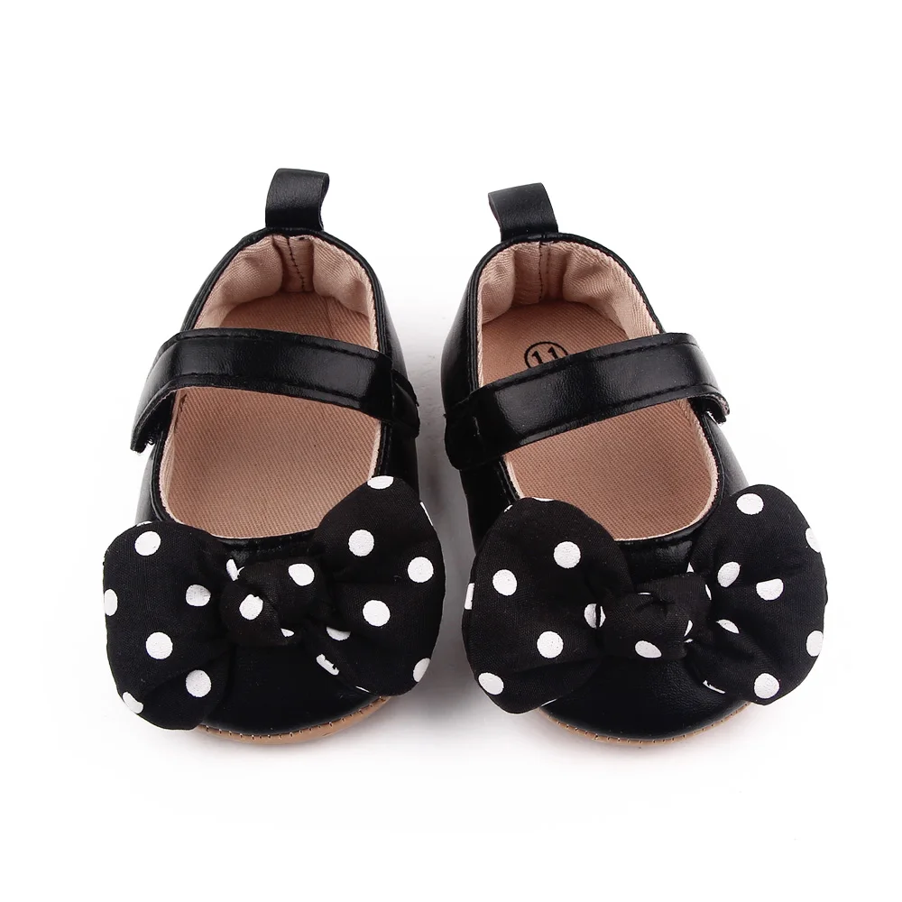 Wholesale Spring Autumn Baby Princess Shoes Girls Polka Dot Bow-knot Walking Toddler Shoes 2025 supplier