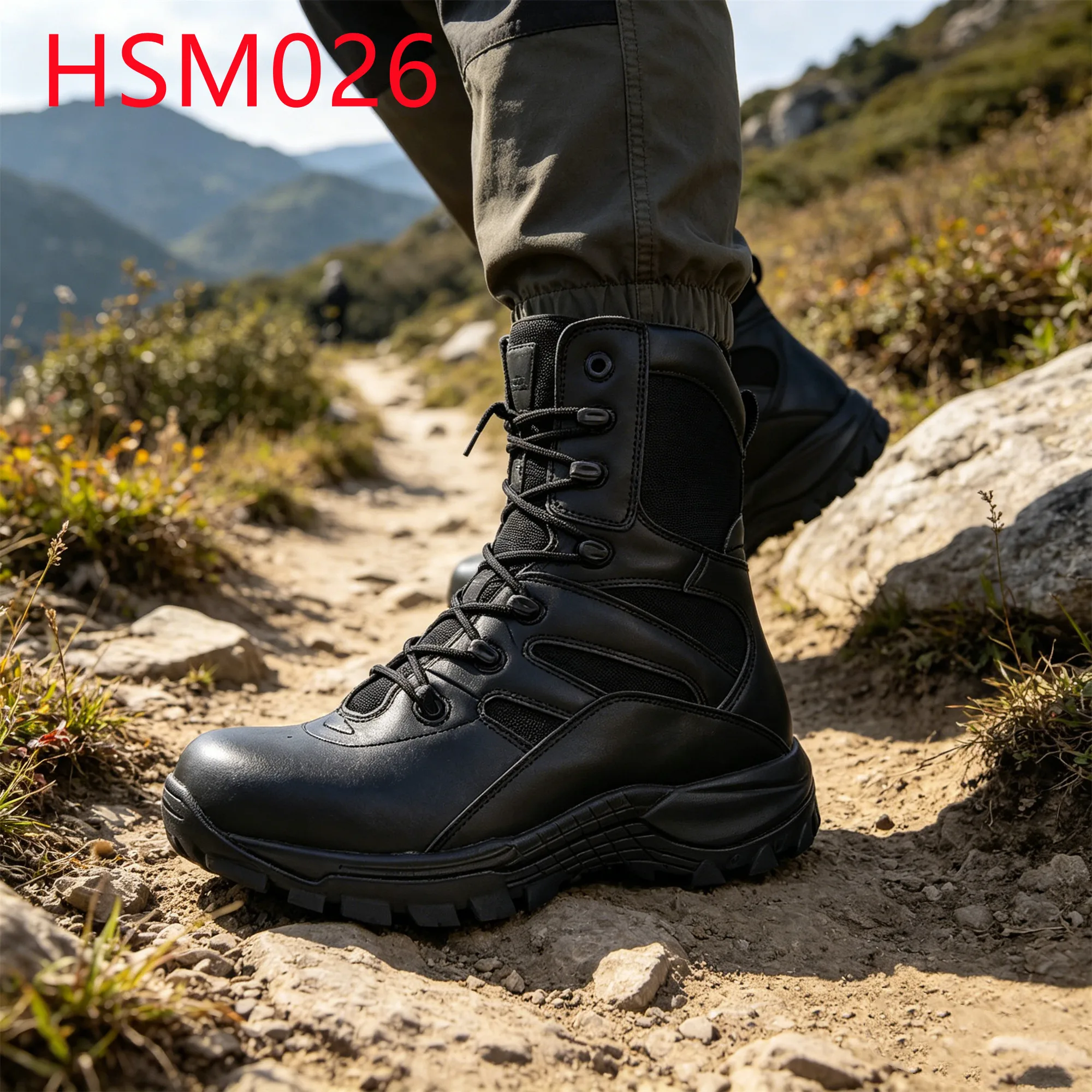 YYR,Forest Zone Survey Size 36-47 Black/tan Hua Singh Tactical Boots Hill Crossing Shock-proof PU+rubber Sole Hiking BootsHSM026