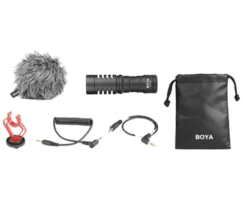 BOYA by MM1 on Camera Shotgun Video Microphone Mini Recording Vlogging Mic for DSLR Camera iPhone Android Smartphone Mac Tablet detail image