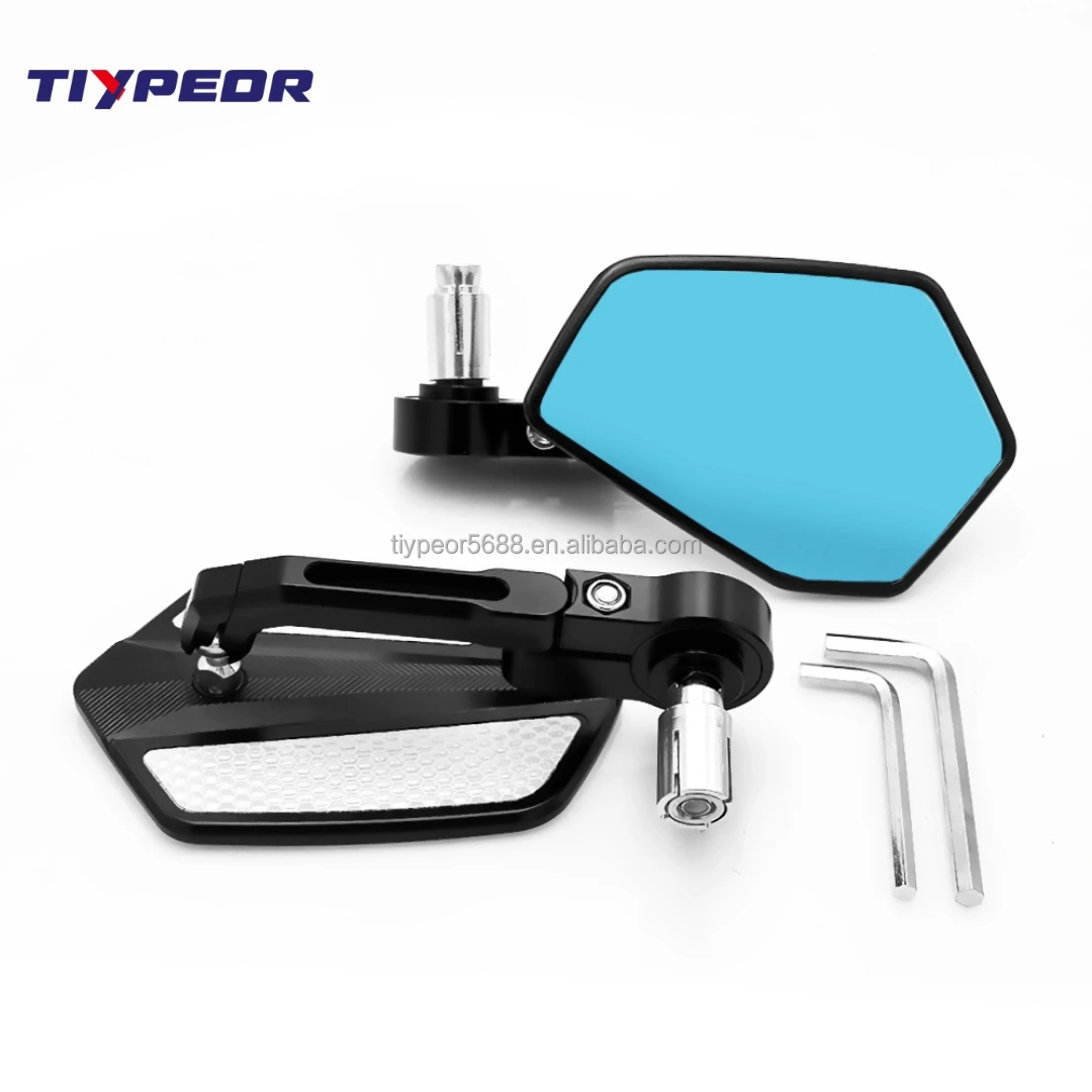 product tiypeor universal handle mirror cnc blue glass anti glare multi angle adjustable rearview mirror large field of view-5