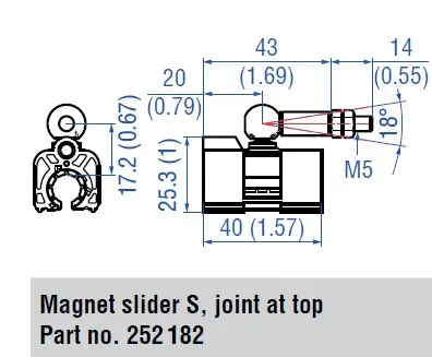 Slider Magnet for MTS Temposonics Sensor - IP67, -40 to +85℃, 50mm