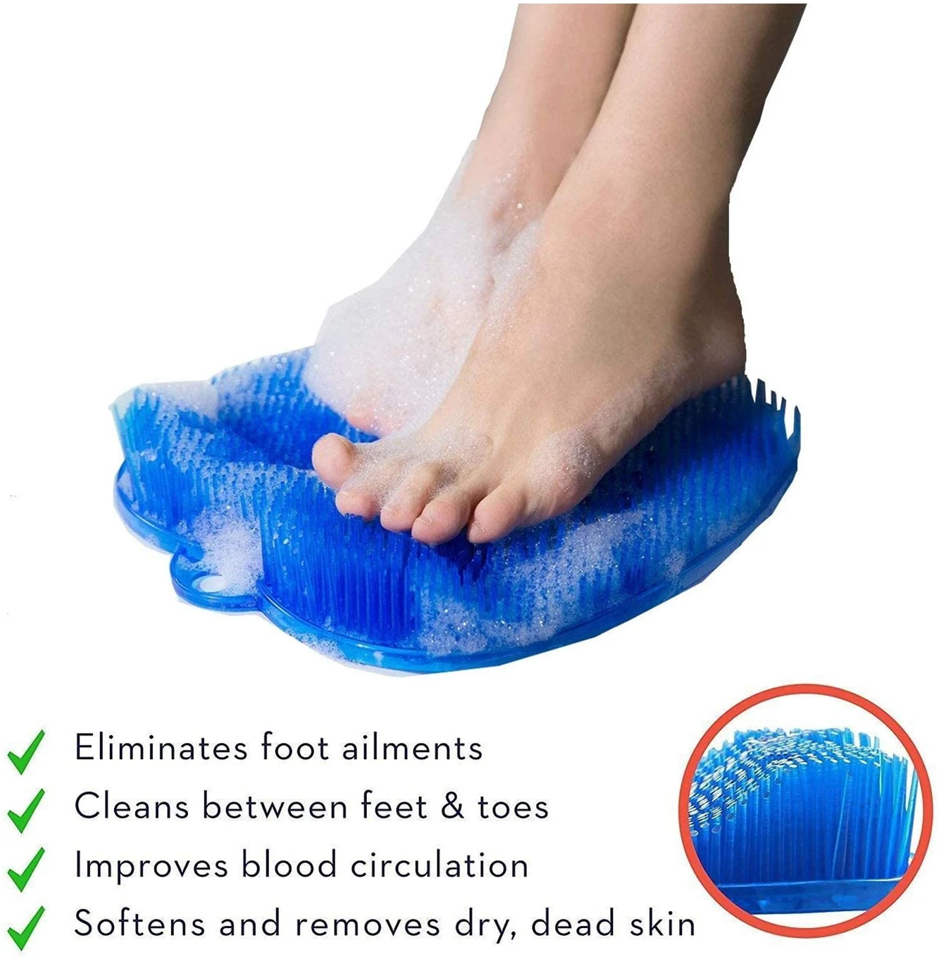 Shower Foot Scrubber with Pumice Stone, Foot Clean, Smooth, Exfoliate &  Massager Without Bending in The Shower or Bathtub, Foot Dead Skin & Callus