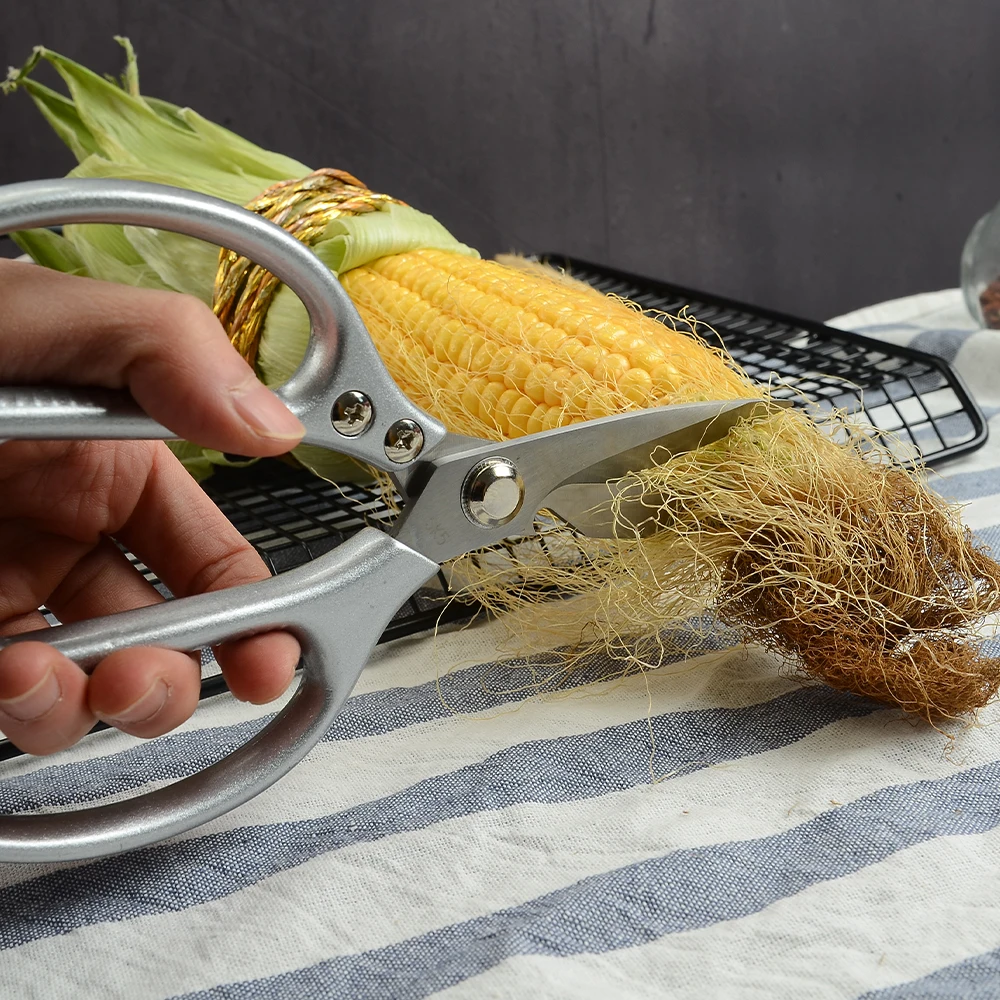 Супер острые птицы кости овощи мясо резка Золотое серебро Многофункциональные кухонные ножницы из нержавеющей стали ножницы