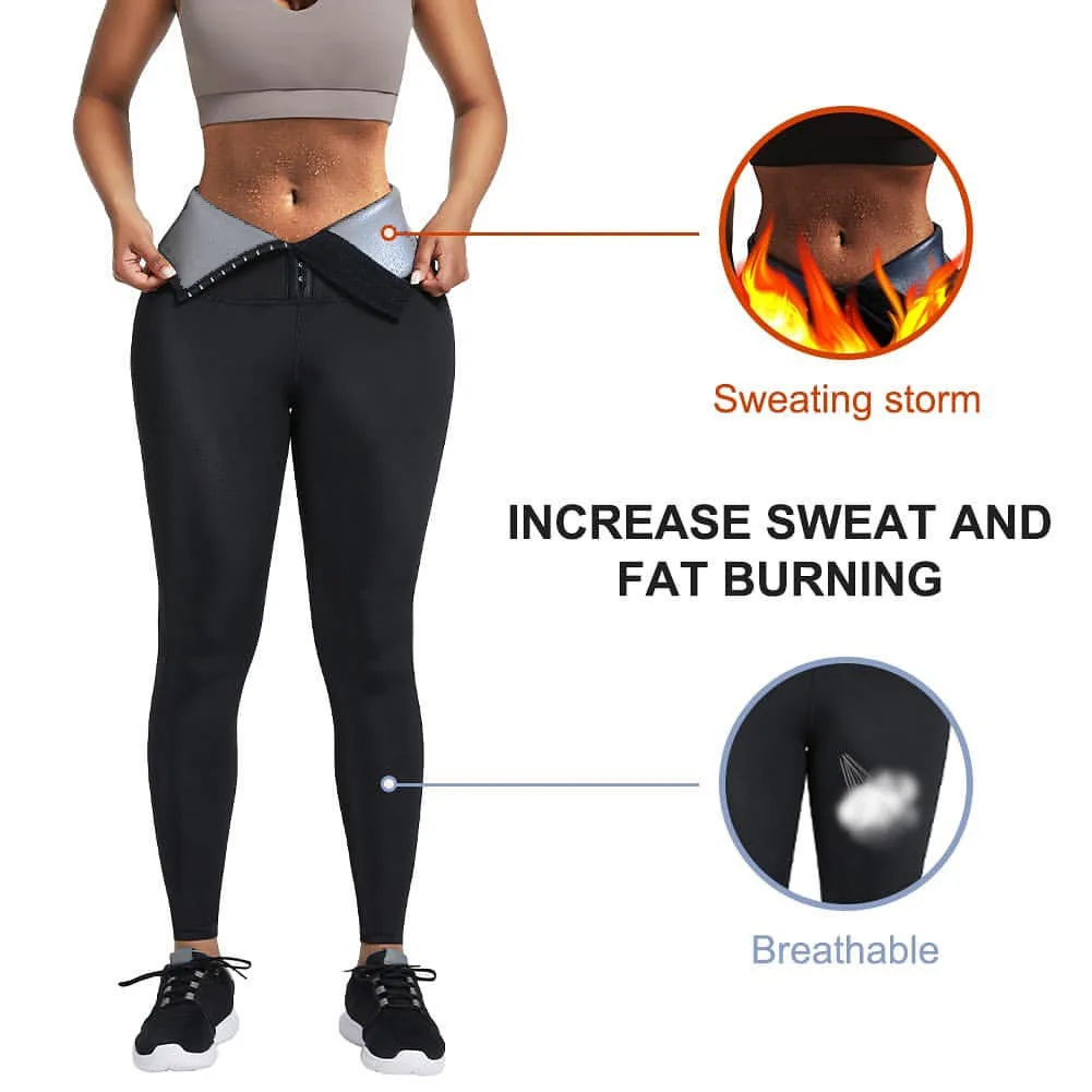 Custom Logo Neoprene Sauna Sweat Pants Women Shorts Fitness Lose Weight  Tummy Control Waist Trainer Corset Leggings - Buy Sauna Sweat Pants,Sauna