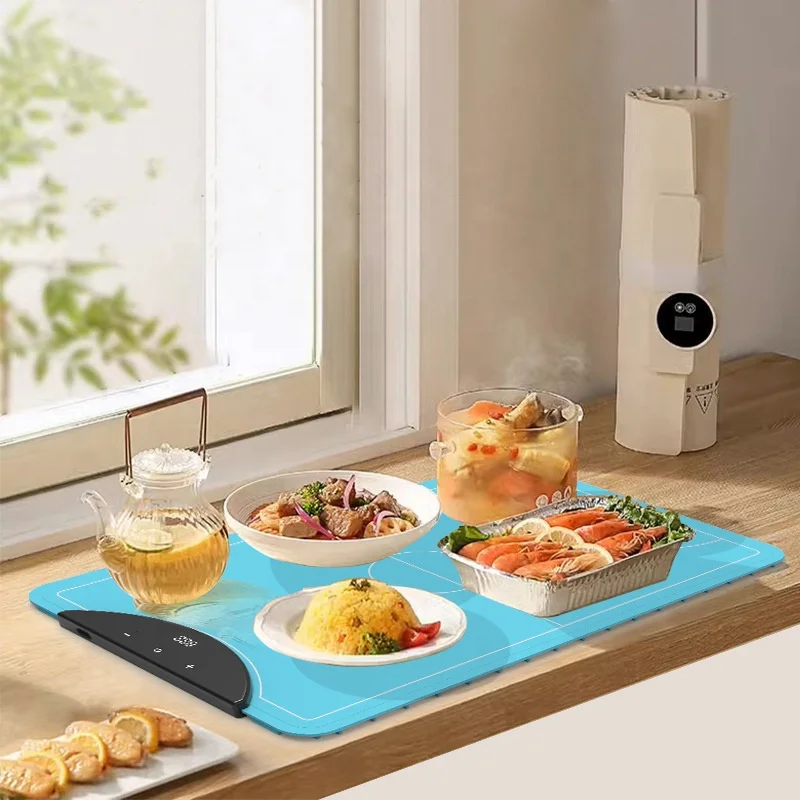 家庭用シリコンホットプレート 定温保温加熱プレート 多機能スクエアボード 折りたたみウォーミングマット 2