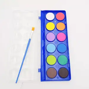 Non-Toxic 24 36Colors Plastic Box Solid Watercolour  Paint Set for School Children