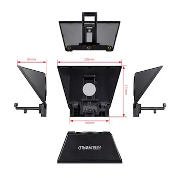 FEELWORLD TP2A Remote Control & Lens Adapter Rings DSLR Camera Portable Smartphone Mini Teleprompter detail image