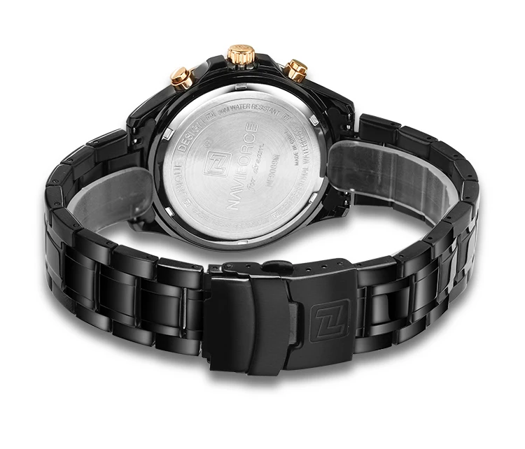 NAVIFORCE NF9089 Cheap Custom Brand Gents Quartz Watch Stylish Steel Strap Water Resist Calendar Week Display 24 Hour Watch Set