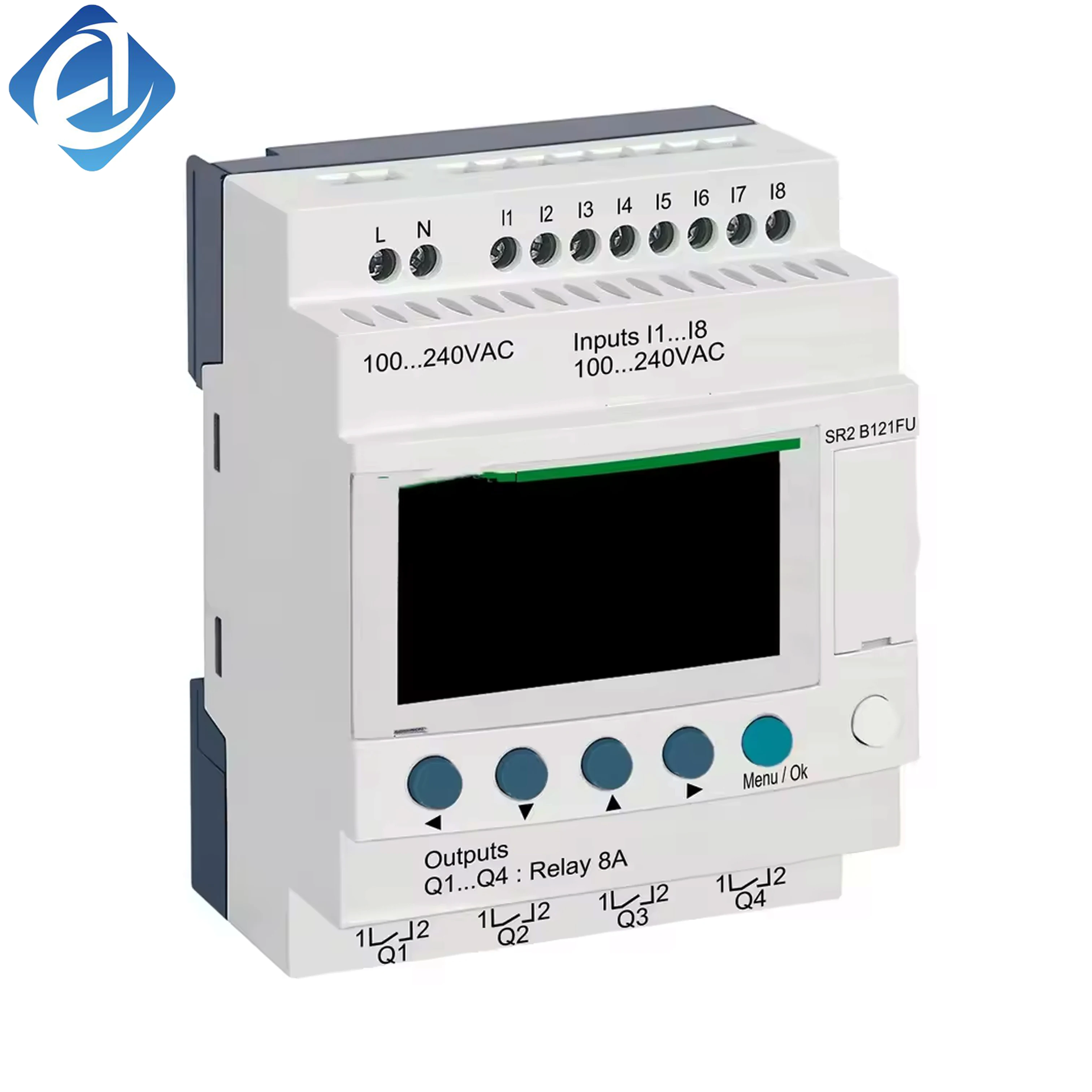 New Original SR2B121FU Zelio smart logic relay. Compact design, simple programming, reliable small-scale logic control, low power consumption, easy installation, suitable for small machinery, electrical loop control 