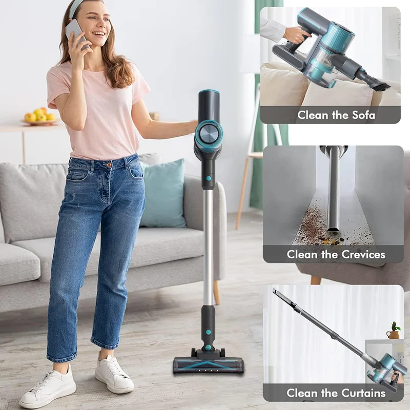 2024 Ultra-quiet Cordless Vacuum Cleaner 14kpa Powerful Stick Vacuum ...