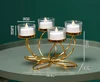 Gold 4-head candle holder, without candles and candle cups