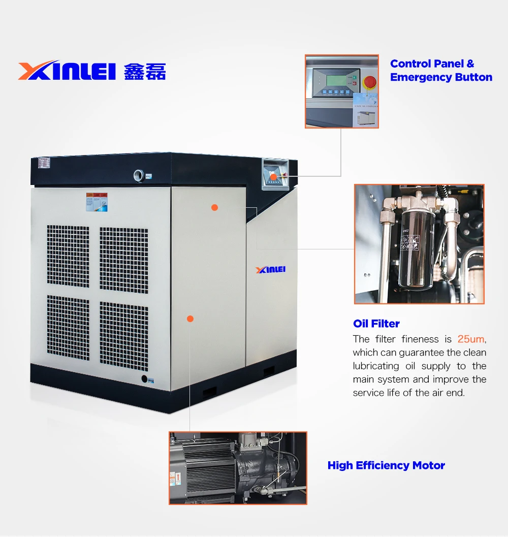 Xinlei 75hp 10 Bar Screw Air Compressor Xlam75a-j20 - Buy Air ...