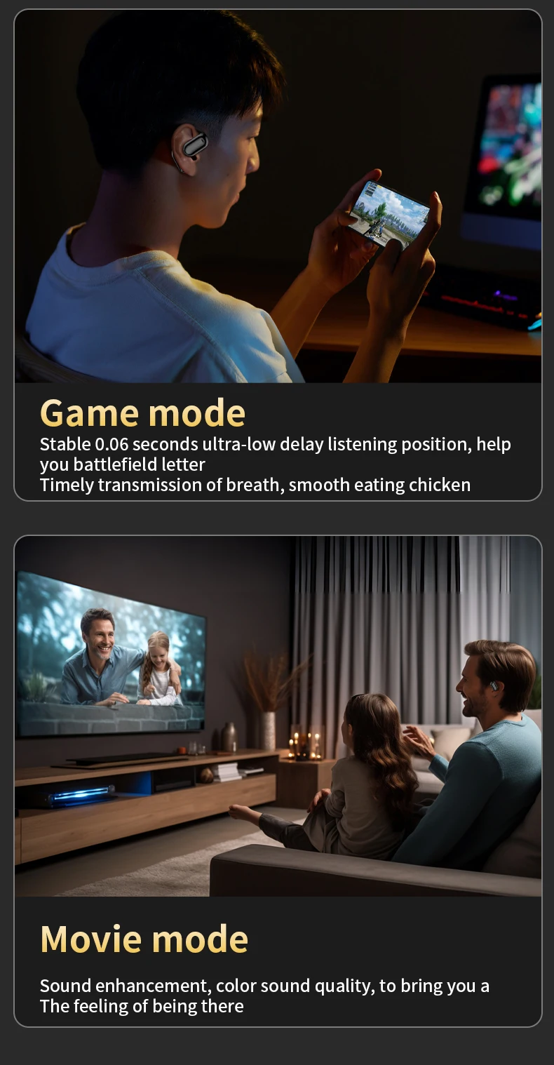 2024 Q16 PRO Wireless Earbuds LCD Touch Control Screen Ear Hooks Earphone BT 5.4 Camera Music ANC Noise Reduction Headphones